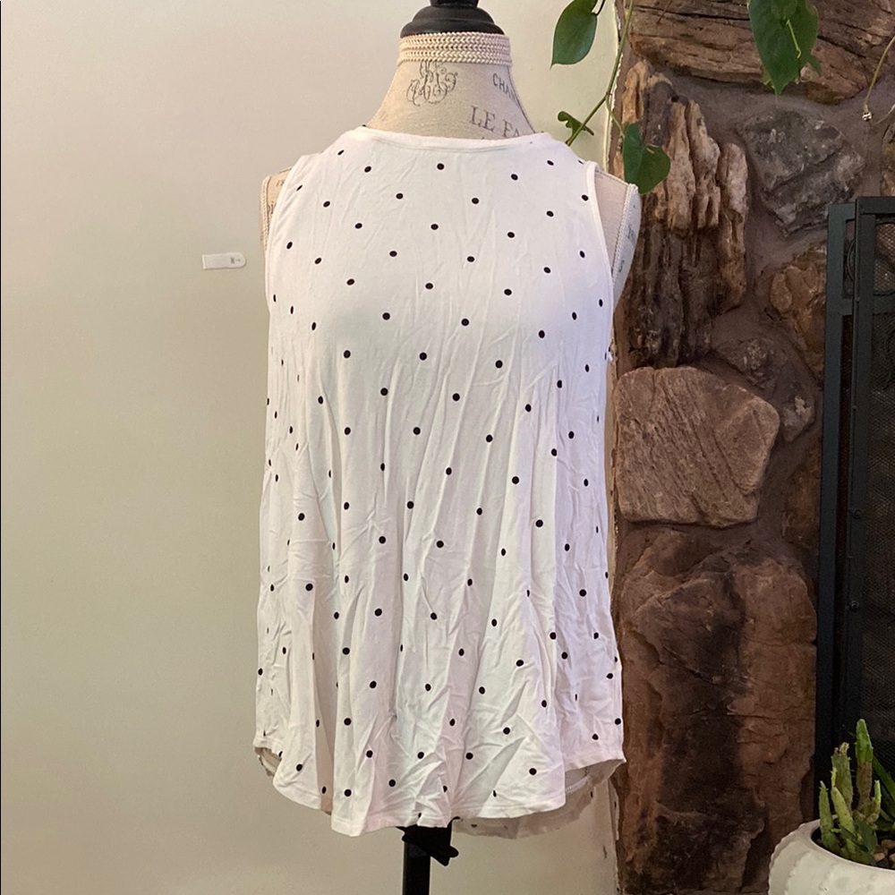 Old Navy White Tank Top with Black Dots